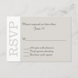 Tarjeta de respuesta RSVP de Sand Modern Wedn