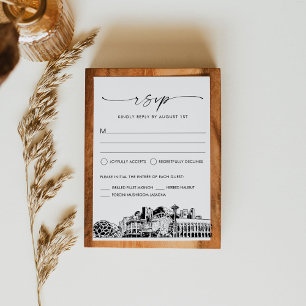 Tarjeta de respuesta RSVP de Seattle Skyline Weddi