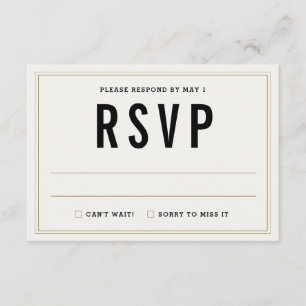 Tarjeta de respuesta RSVP de simple boda rústica -