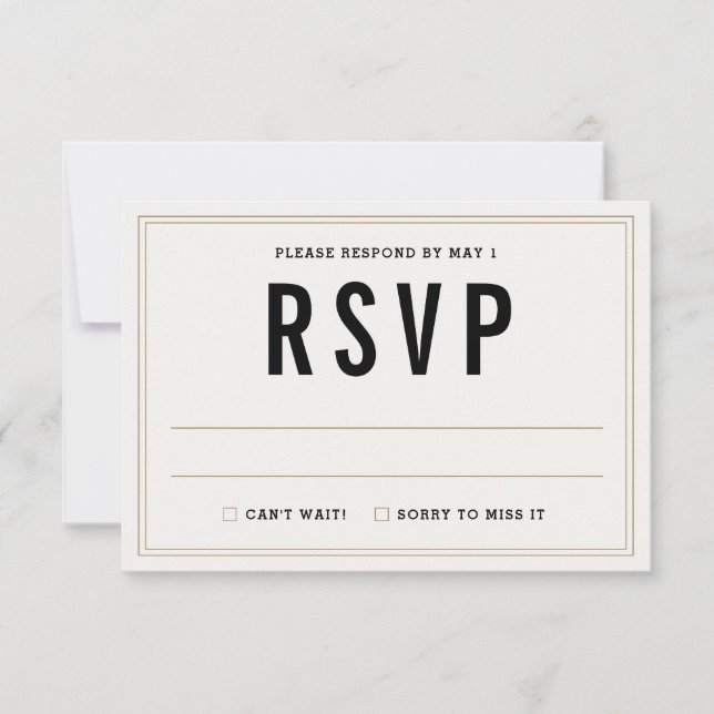 Tarjeta de respuesta RSVP de simple boda rústica - (Anverso)