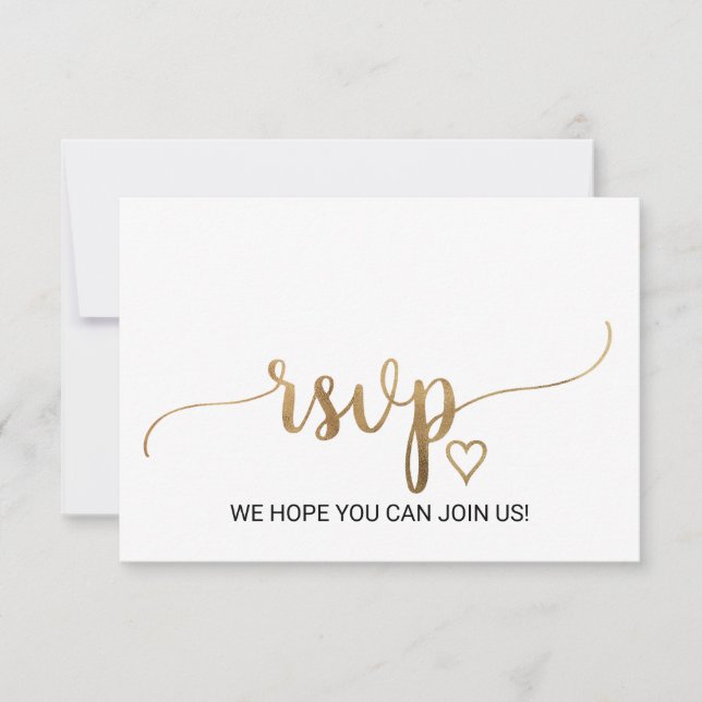 Tarjeta de Respuesta RSVP de Sitio Web de Boda con (Anverso)