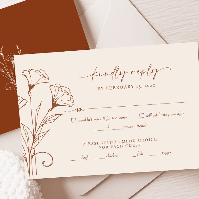 Tarjeta de respuesta RSVP de Terracotta Wedding (Subido por el creador)
