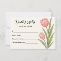 Tarjeta de respuesta RSVP de Tesoro de Tulipán