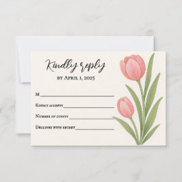 Tarjeta de respuesta RSVP de Tesoro de Tulipán