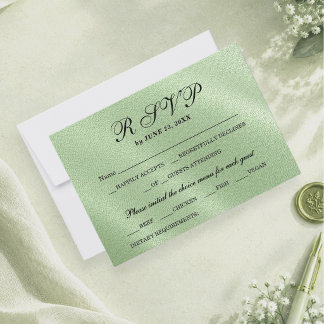 Tarjeta de respuesta RSVP de textura de lino elega
