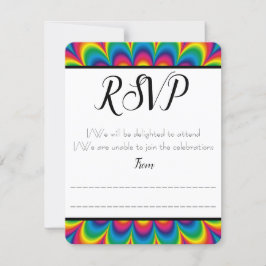 Tarjeta de respuesta / RSVP de Tie Dye psicodélico