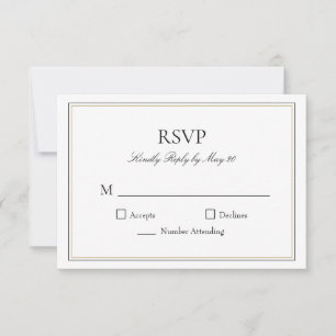 Tarjeta de respuesta RSVP de tipo tipográfico simp