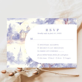 Tarjeta de respuesta RSVP de Toile de jouy
