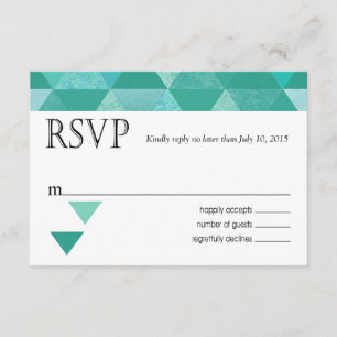 Tarjeta de respuesta RSVP de triángulos geométrico