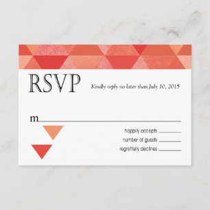 Tarjeta de respuesta RSVP de triángulos geométrico
