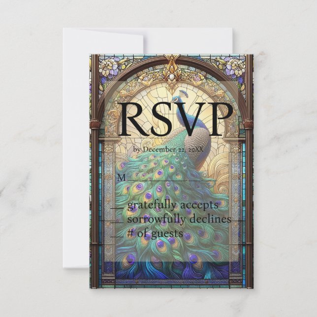 Tarjeta de respuesta RSVP de vidrio templado para  (Anverso)