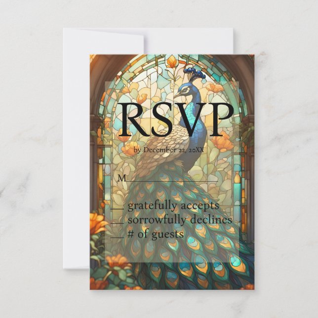 Tarjeta de respuesta RSVP de vidrio templado para  (Anverso)