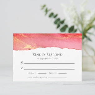 Tarjeta de respuesta RSVP de Viva Magenta Modern W