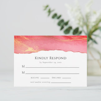 Tarjeta de respuesta RSVP de Viva Magenta Modern W