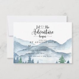 Tarjeta de respuesta RSVP de Watercolor Forest Wed
