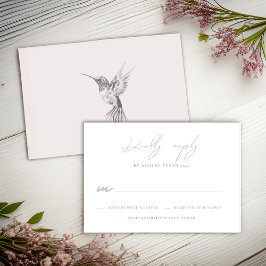 Tarjeta de respuesta RSVP de Watercolor Hummingbir