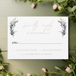 Tarjeta de respuesta RSVP de Watercolor Olive Bran