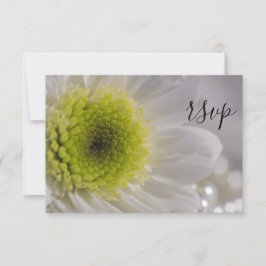 Tarjeta de respuesta RSVP de White Daisy and Pearl