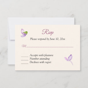 Tarjeta de respuesta RSVP de Wisteria
