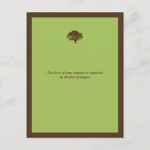 Tarjeta de respuesta RSVP del gabinete de boda de
