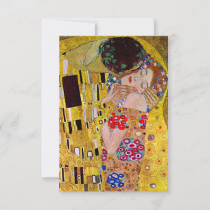 Tarjeta de respuesta RSVP; El beso de Gustav Klimt