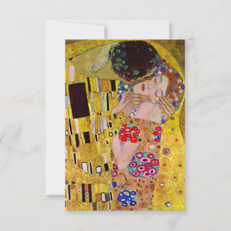 Tarjeta de respuesta RSVP; El beso de Gustav Klimt
