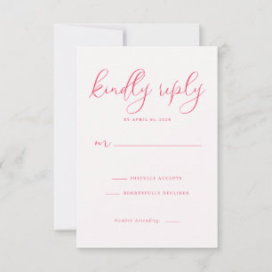 Tarjeta de respuesta RSVP Elegant Coral