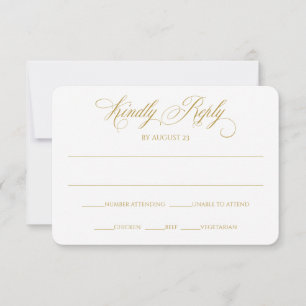 Tarjeta de respuesta RSVP elegante Charlene (Dor