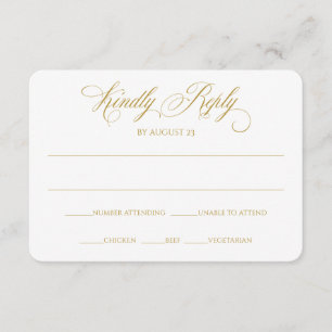 Tarjeta de respuesta RSVP elegante   Charlene (Dor