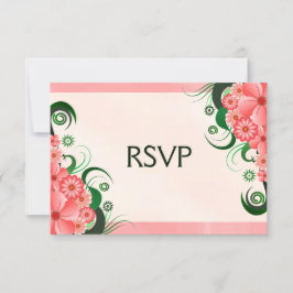 Tarjeta de respuesta RSVP Elegante Rosa Floral de 