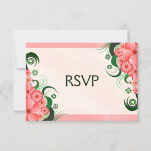 Tarjeta de respuesta RSVP Elegante Rosa Floral de
