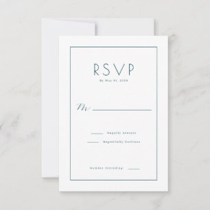 Tarjeta de respuesta RSVP Elegante Turquesa