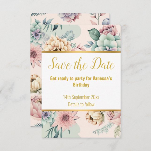 TARJETA DE RESPUESTA RSVP FLORAL DE PRIMAVERA ROSA (Anverso / Reverso)