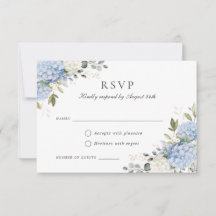 Tarjeta de respuesta RSVP Floral Elegante Hydrange