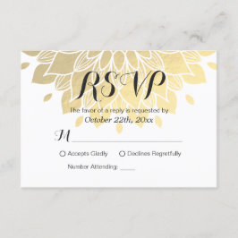 Tarjeta de respuesta RSVP floral moderna de color 