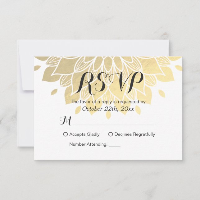 Tarjeta de respuesta RSVP floral moderna de color  (Anverso)
