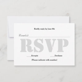 Tarjeta de respuesta RSVP - Fondo gris con plantil