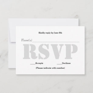 Tarjeta de respuesta RSVP - Fondo gris con plantil