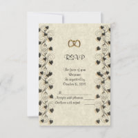 Tarjeta de respuesta RSVP Frontera de marfil ornam