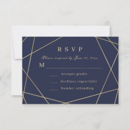 tarjeta de respuesta RSVP geométrica de la marina