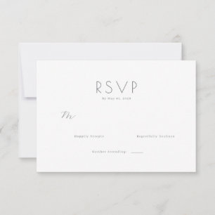 Tarjeta de respuesta RSVP Gris Elegante