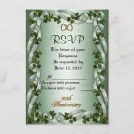 Tarjeta de respuesta RSVP irlandesa aniversario nú