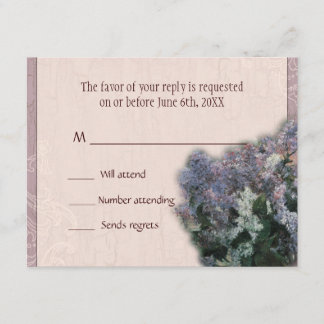 Tarjeta de respuesta RSVP - Lilacs impresionistas