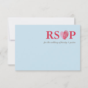 TARJETA DE RESPUESTA RSVP linda huella dactilar pa