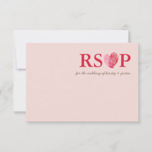 TARJETA DE RESPUESTA RSVP linda huella digital par