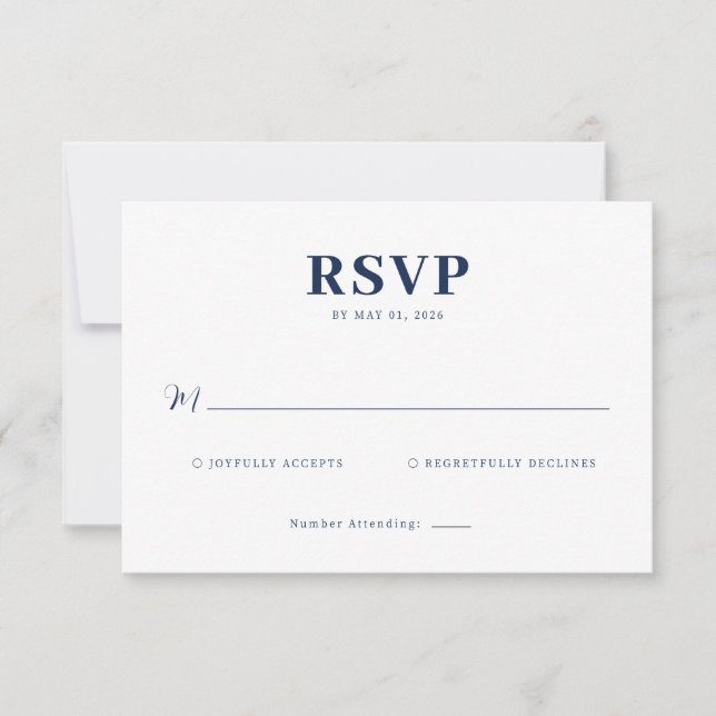 Tarjeta de Respuesta RSVP Marina Elegante (Anverso)