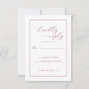 Tarjeta de respuesta RSVP Marrón Elegante