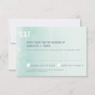 TARJETA DE RESPUESTA RSVP :: menta color agua oscu
