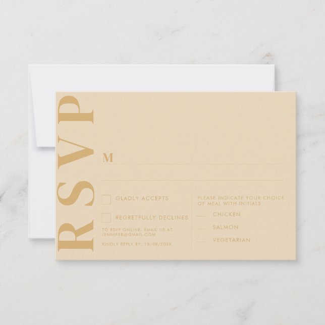 Tarjeta de respuesta RSVP Minimal Dutch White (Anverso)