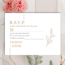 Tarjeta de respuesta RSVP minimalista moderna